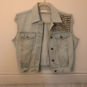 Vintage studded denim vest